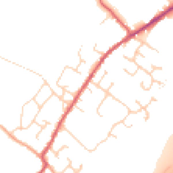 Daytime road noise heatmap for CO5 9AA