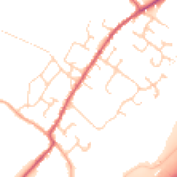 Daytime road noise heatmap for CO5 9AB