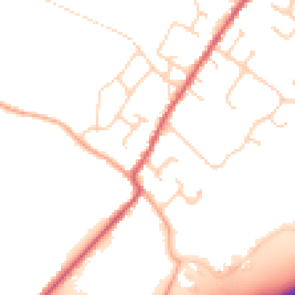 Daytime road noise heatmap for CO5 9AG