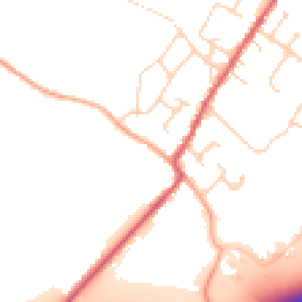 Daytime road noise heatmap for CO5 9AH