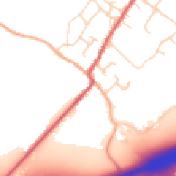 Daytime road noise heatmap for CO5 9AP