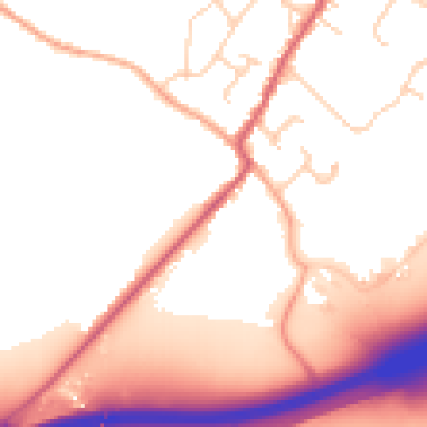 Daytime road noise heatmap for CO5 9AR