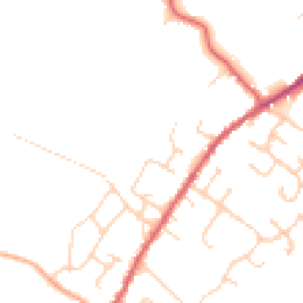Daytime road noise heatmap for CO5 9AS