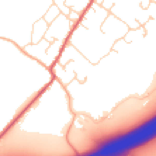 Daytime road noise heatmap for CO5 9BB