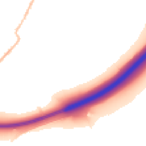 Night-time road noise heatmap for CO5 9BQ