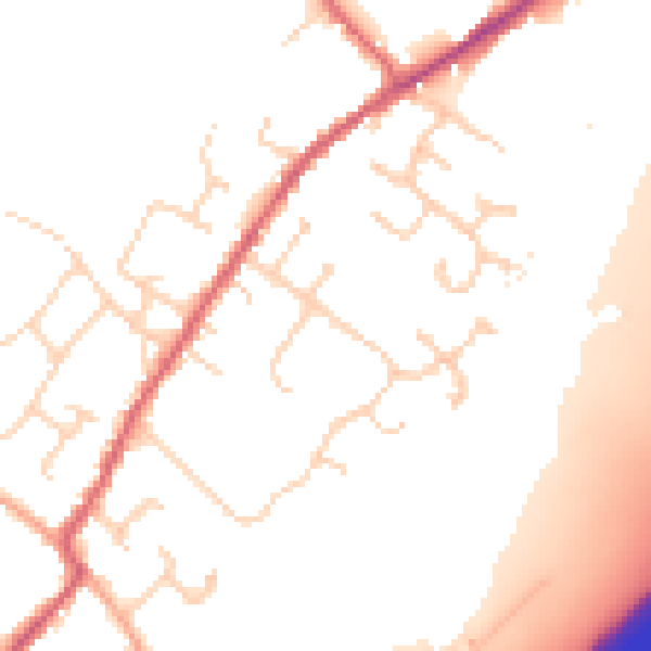Daytime road noise heatmap for CO5 9DT
