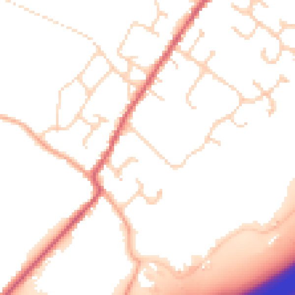 Daytime road noise heatmap for CO5 9DX