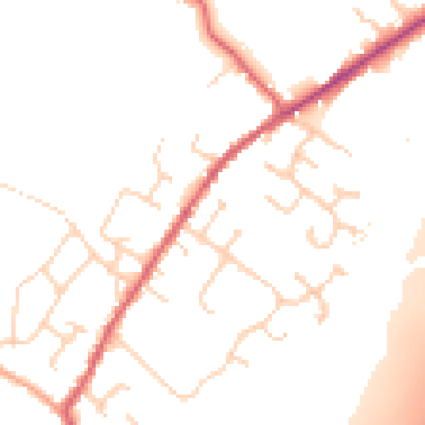 Daytime road noise heatmap for CO5 9EF