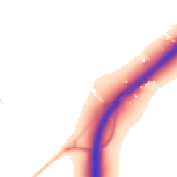 Night-time road noise heatmap for CO5 9EJ