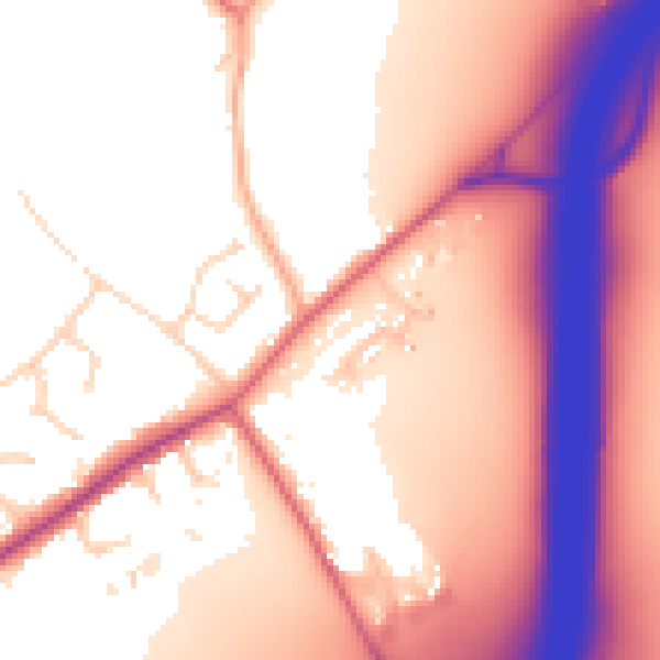 Daytime road noise heatmap for CO5 9ET