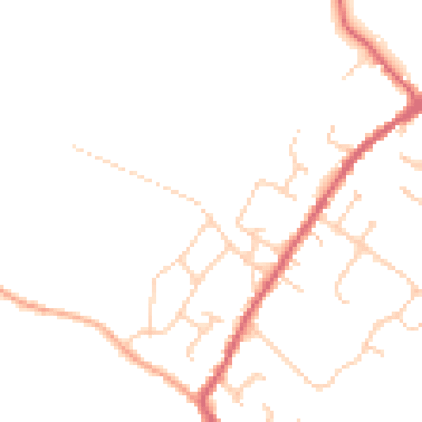 Daytime road noise heatmap for CO5 9FF