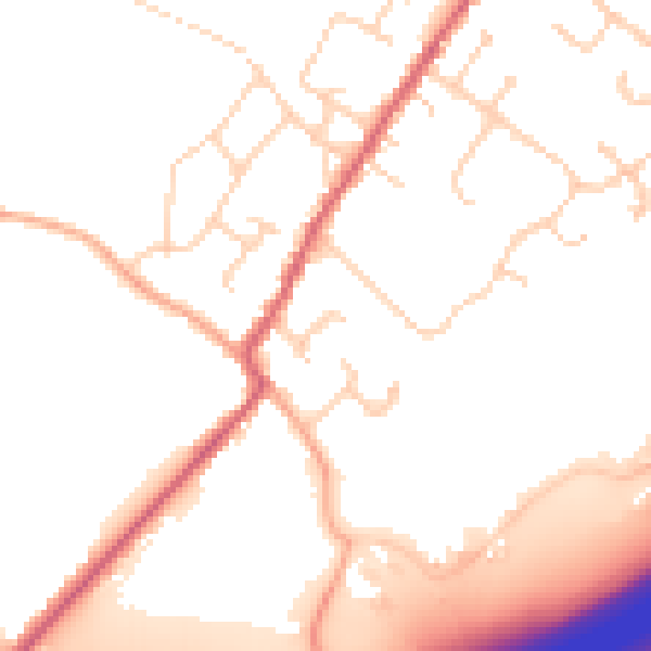 Daytime road noise heatmap for CO5 9FR