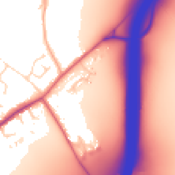 Daytime road noise heatmap for CO5 9GH
