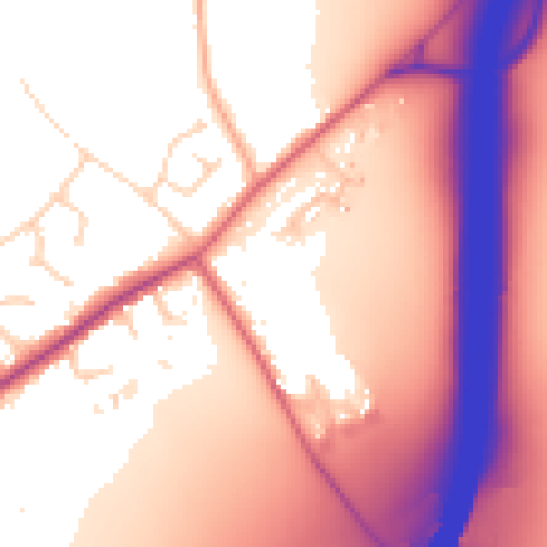 Daytime road noise heatmap for CO5 9GJ
