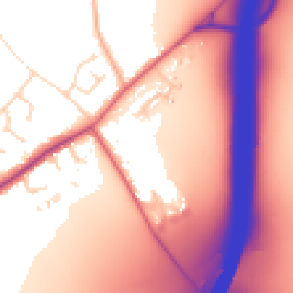 Daytime road noise heatmap for CO5 9GL