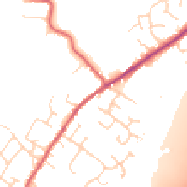 Daytime road noise heatmap for CO5 9JD