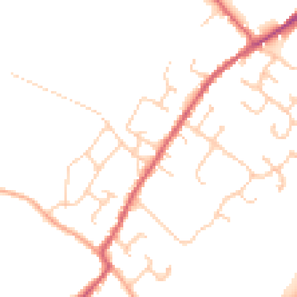 Daytime road noise heatmap for CO5 9JP
