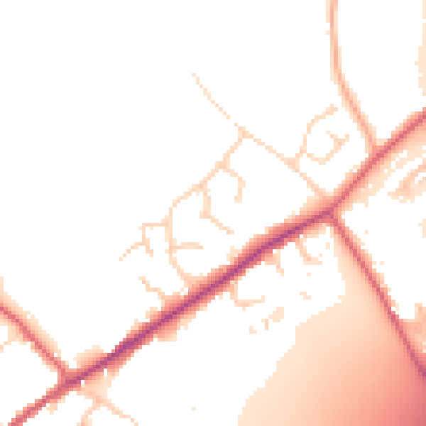 Daytime road noise heatmap for CO5 9LN
