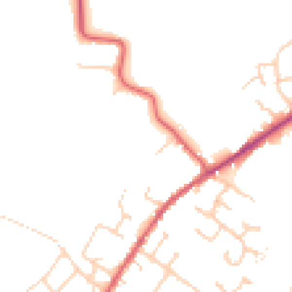 Daytime road noise heatmap for CO5 9LT