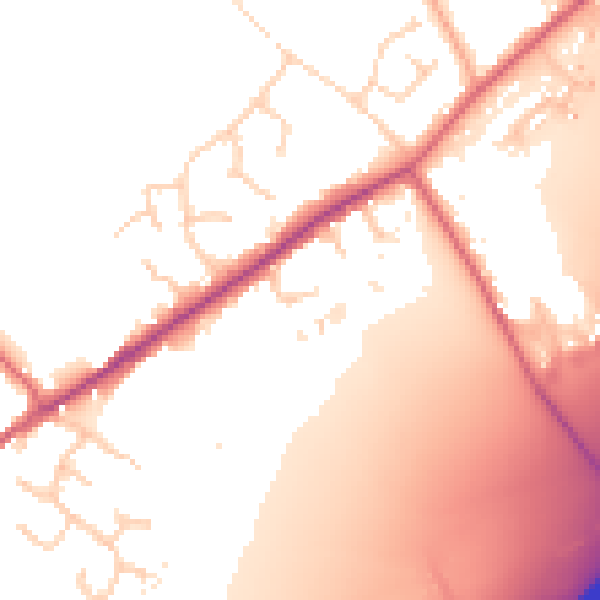 Daytime road noise heatmap for CO5 9LZ