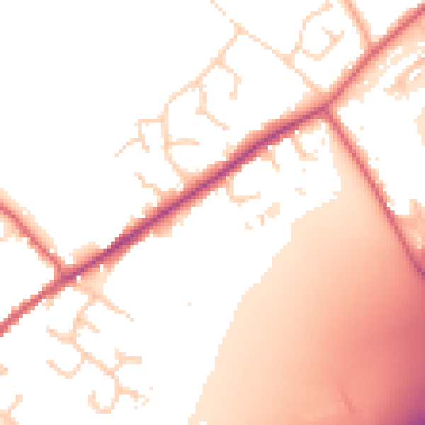 Daytime road noise heatmap for CO5 9NB