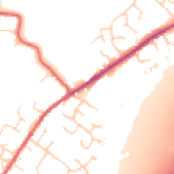 Daytime road noise heatmap for CO5 9ND