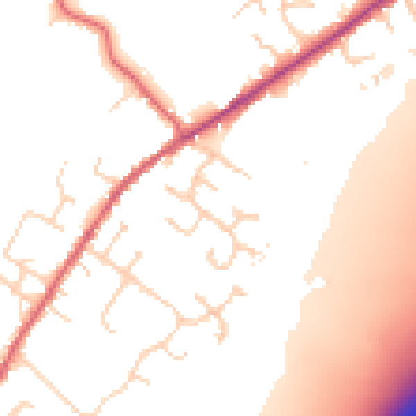 Daytime road noise heatmap for CO5 9NE