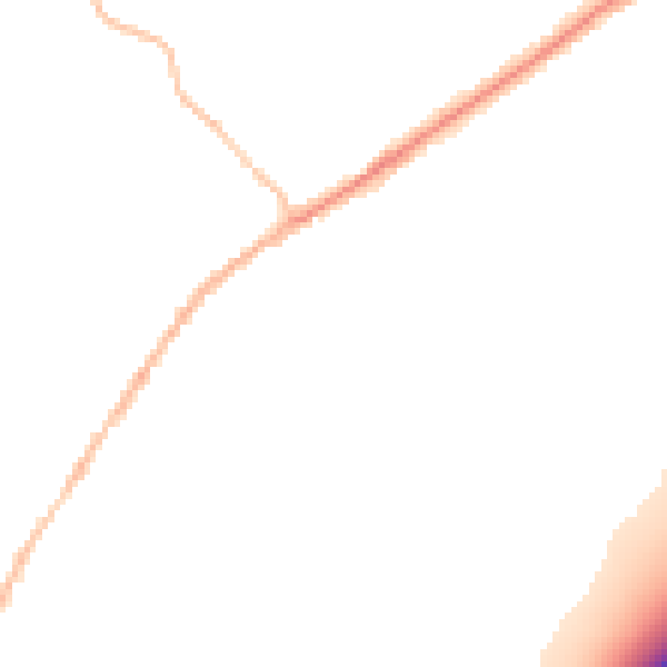 Night-time road noise heatmap for CO5 9NE
