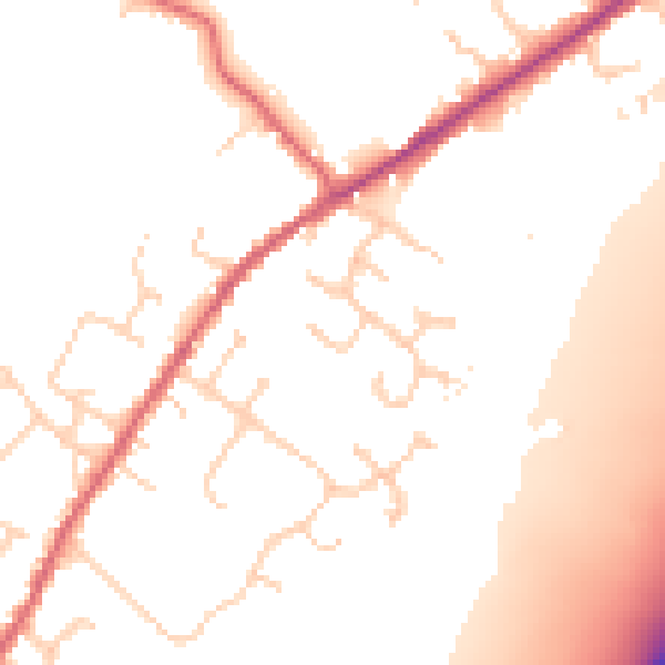 Daytime road noise heatmap for CO5 9NS