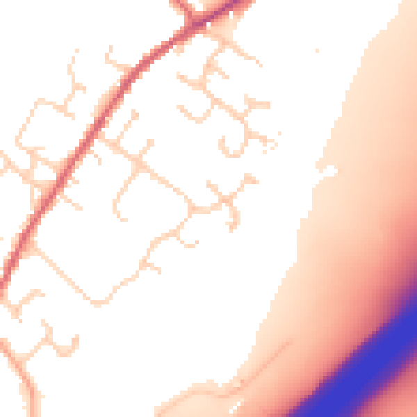 Daytime road noise heatmap for CO5 9PS