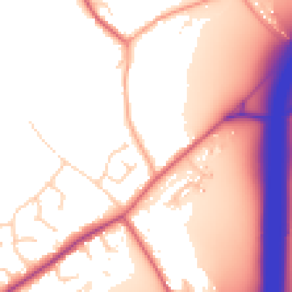 Daytime road noise heatmap for CO5 9QB
