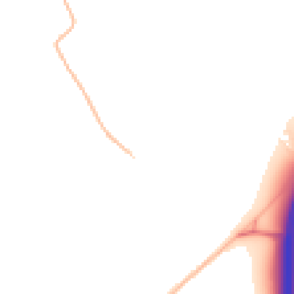 Night-time road noise heatmap for CO5 9QQ