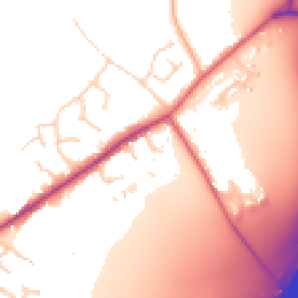 Daytime road noise heatmap for CO5 9RJ