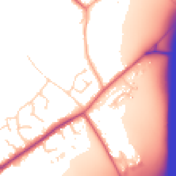 Daytime road noise heatmap for CO5 9SS