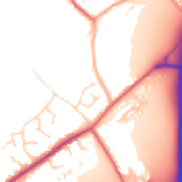Daytime road noise heatmap for CO5 9SU