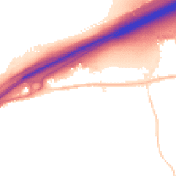 Night-time road noise heatmap for CO6 1DZ