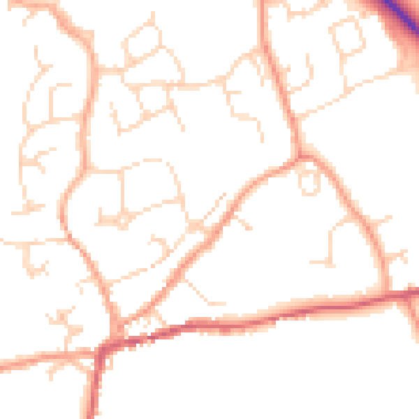 Daytime road noise heatmap for CO6 1UE