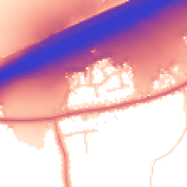 Daytime road noise heatmap for CO6 1YW