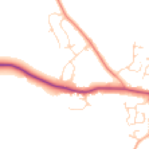 Daytime road noise heatmap for CO6 2NB