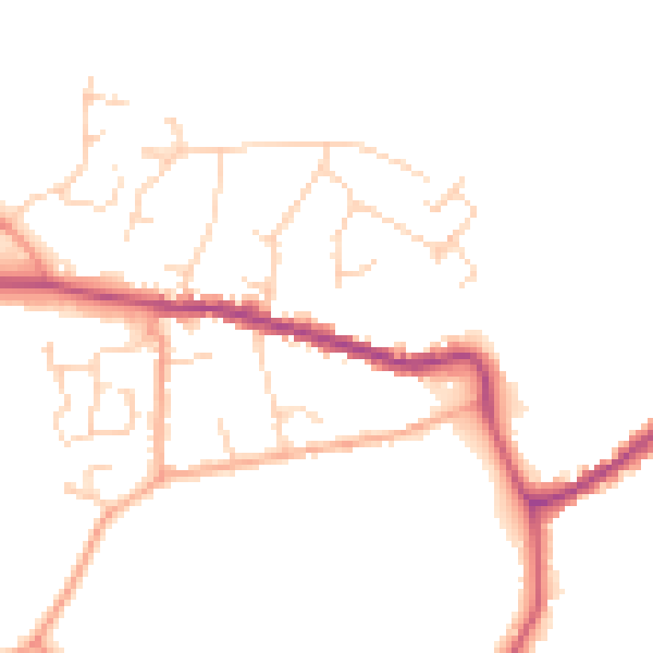 Daytime road noise heatmap for CO6 2PU