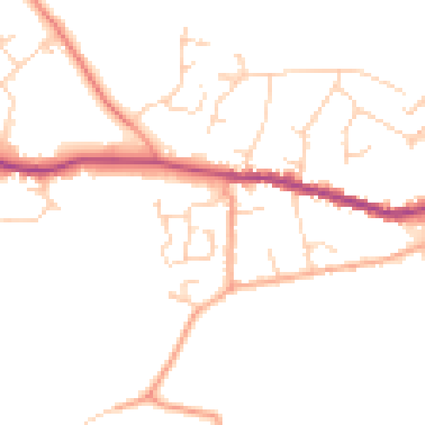 Daytime road noise heatmap for CO6 2TD