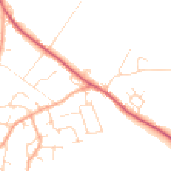 Daytime road noise heatmap for CO6 3LA