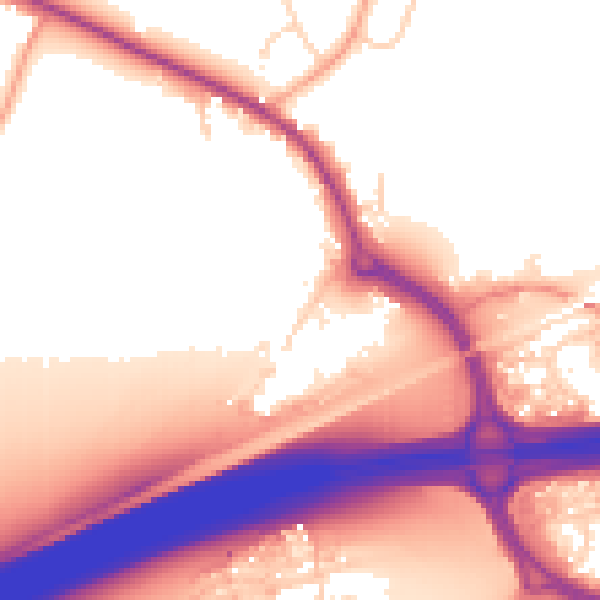 Daytime road noise heatmap for CO6 3QL