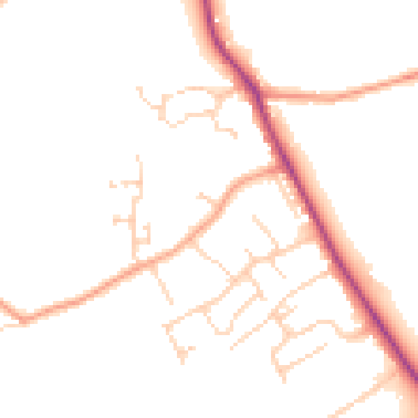 Daytime road noise heatmap for CO6 4AU