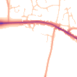 Daytime road noise heatmap for CO7 7GH