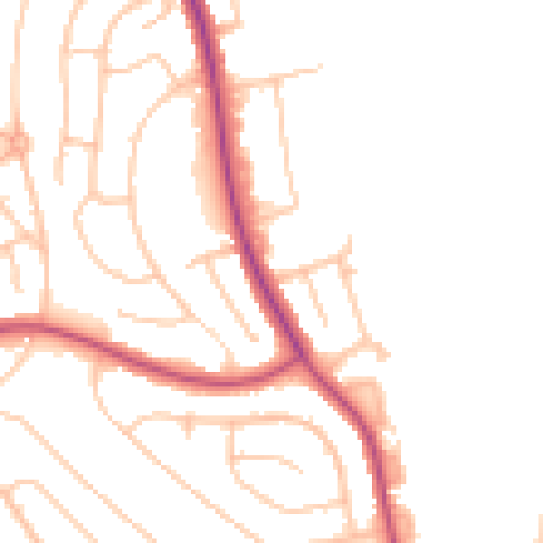 Daytime road noise heatmap for CR0 0AE