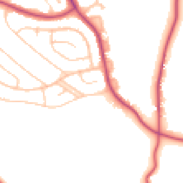 Daytime road noise heatmap for CR0 0AH