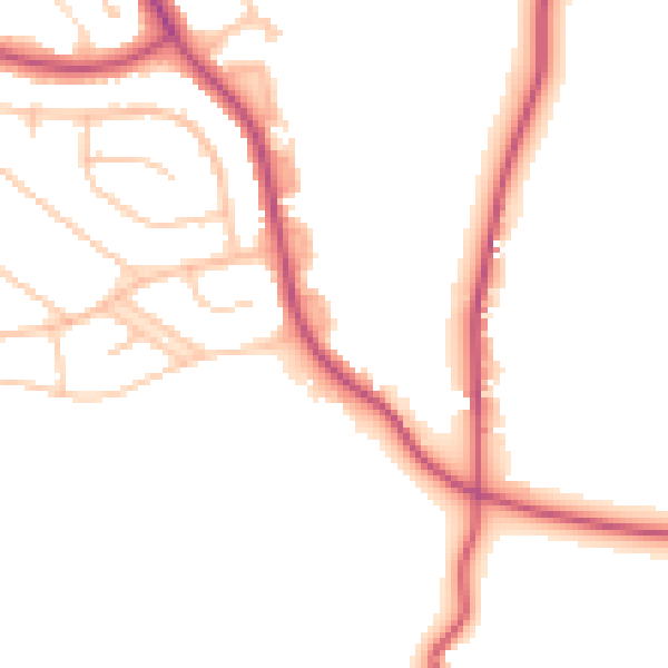 Daytime road noise heatmap for CR0 0AJ