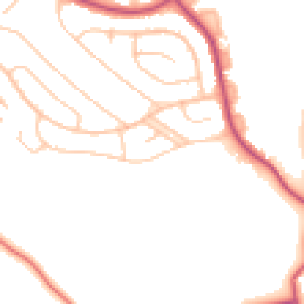 Daytime road noise heatmap for CR0 0AL