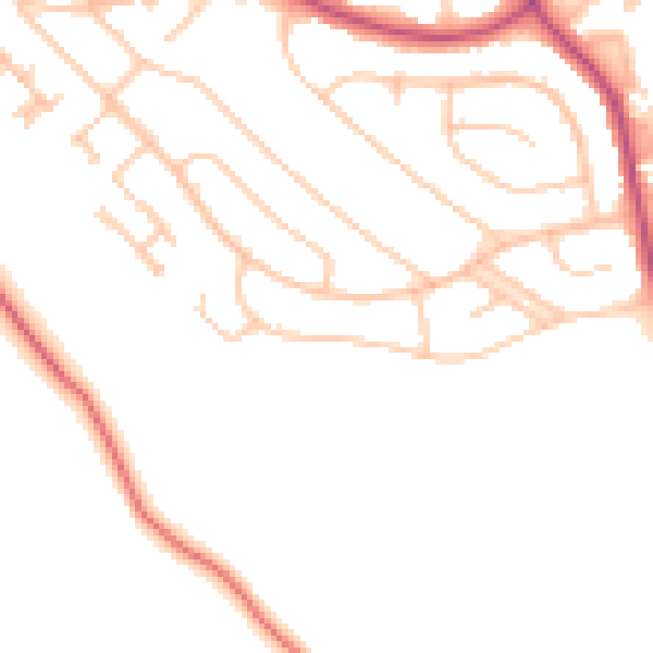 Daytime road noise heatmap for CR0 0AN